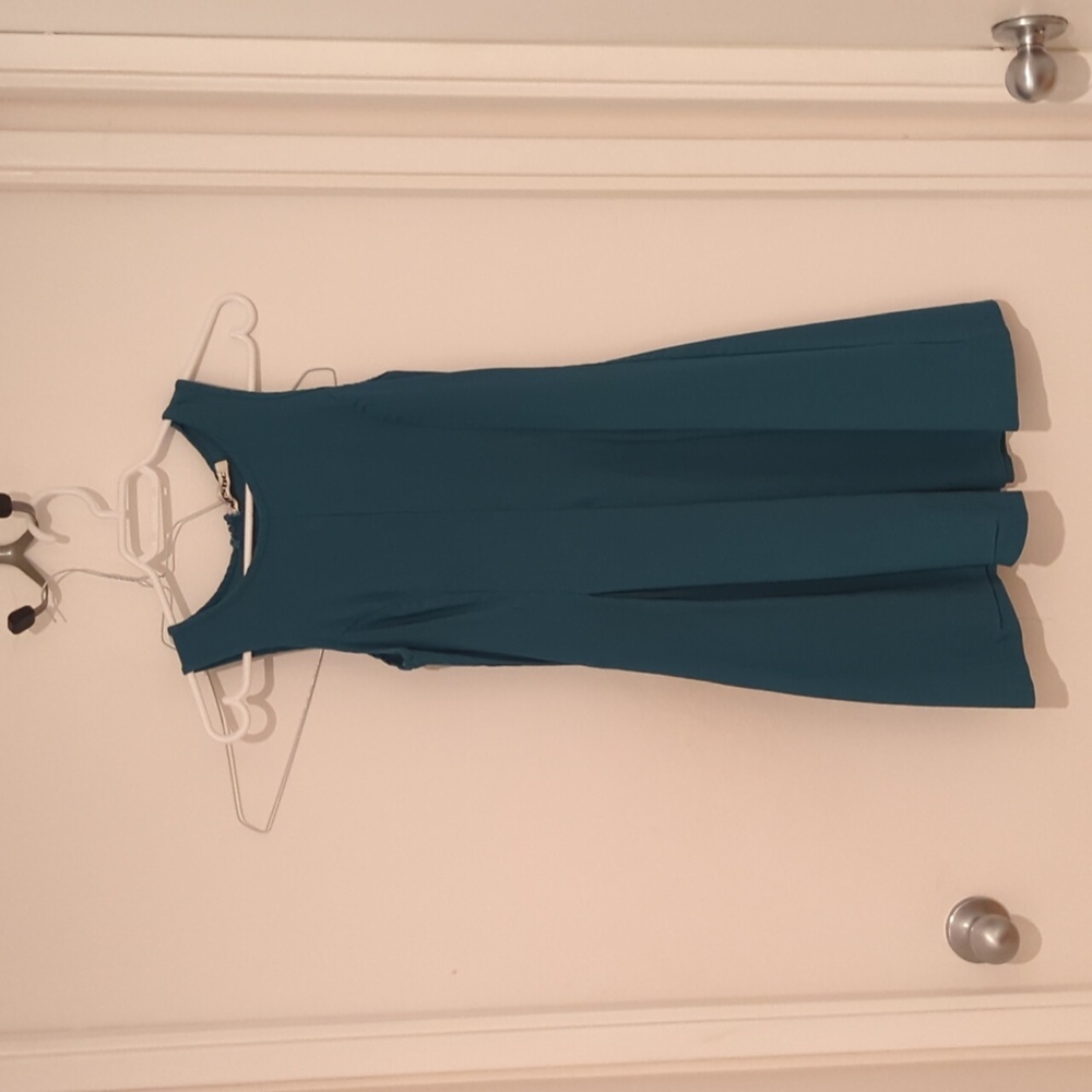 Teal Mini Dress With Pleats
